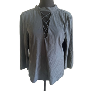 Zara black open back blouse